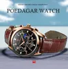 POEDAGAR 816 luxe étanche homme montre-bracelet lumineux en cuir horloge Relogio Masculino hommes poignet montre à Quartz