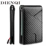 DIENQI, billeteras Rfid de fibra de carbono para hombre, bolsa para dinero, billetera delgada para hombre, cartera pequeña de lujo para hombre, billetera plegable con Vallet H22242u