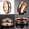 Wedding Rings Jewelry Anniversary Gift 6Mm Wide Plating Rose Gold Inlaid Acacia And Imitation Opel Dome Tungsten Steel Rings1 Drop Delivery