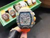Lyxig armbandsur Richa Milles Leisure Business RM11-03 Hålade ut schweiziska fyrkantiga automatiska mekaniska klockor Mänklockor