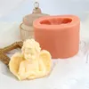 3d ängel doftande ljus silikon mögel 3 stilar diy fondant tårta choklad lera tillbehör handgjord tvål harts mögel w220411