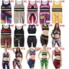 Moda Letter Swimwear Mulheres Tracksuit Verão Sem Mangas Colete Tanques   Shorts 2 Peça Outfits Shark Imprimir Swimsuit Sportswear Múltiplas Opções