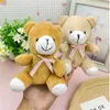 16CM Bear Stuffed Plush Toys Baby Cute Dress Key Pendant Dolls Gifts Birthday Wedding Party Decor5320537