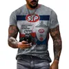 Retro 3D geprinte zomerheren t -shirts mode casual ronde nek comfortabel camiseta oversized ademende vintage stijl 220607
