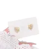 クリップオンネジバックエレガントなインレイジルコン女性用カラフルな蝶のイヤリング