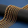 Chains 3-12mm Stainless Steel S Gold Stereoscopic Round Chain Necklace For Men Women Customizes Jewelry WholesaleChains