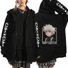 남성용 후드 땀 셔츠 killua zoldyck 그래픽 Zip Up Unisex streetwear plus 사이즈 재킷 코트 패션 Y2K 지퍼 애니메이션 후드 멘스