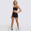 Piece Sports Fit Energy Wear Fitness Women Bh High midje Shorts Gym Träningskläder Soft Yoga Set J220706
