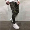 Camouflage Style Hommes Jeans Jogger Pantalon Militaire Pantalon Slim Multi-Poche Cargo Pantalon Hip Hop Couleur Unie Crayon Jeans Hommes G0104