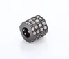 7mm tube crystal micro pave cz zircon cubic zirconia beads copper silver gold black plated bracelet accessories ygh45