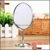 Mirrors Home Decor Garden Ll Makeup Double Sided Cosmetic Mirror With 1/2 Magnifying Function Rotating Desktop S Dhjwo