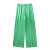 Pantalones de dos piezas para mujeres Spring 2022 Suites de blazer verde para mujeres con cintura ancha de las piernas ancho Lady Sets Ly9816