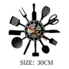 Horloges murales Horloge d'enregistrement Design moderne Couteau décoratif et fourchette Cuisine Montre suspendue Home DecorWallWallWall