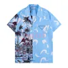 Casual strandstijl voor heren voor korte mouwen Stiksel kleurrijke klassieke zakelijke t-shirt knop Rapel Slim Fit-kwaliteit shirts zomervakantie plus maat SSS 4B21