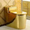 Économie d'eau Escadre de toilette en or Siphon Silent Silent Assise Urinoir Golden Porcelaine Céramique Salle de bain de salle de bain272J254H265R