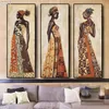 Toile de peinture à l'huile abstraite de femme noire africaine, affiche imprimée de personnage, tableau d'art mural pour salon, décoration de la maison, 267m