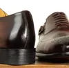 Designer-Herren-Kleiderschuhe, Rindsleder, Schnallenriemen, Büro, Business, Hochzeit, handgefertigt, gemischte Farben, Brogue, formell, spitze Zehen, Oxfords, Herrenmarke