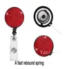 Party Favor Diamond-studded clay easy-to-pull Metal round full-diamond telescopic easy to pull creative badge hanging ID buckle T9I001867