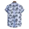 Beyaz Çiçek Baskı Kısa Kollu Hawaii Gömlek Erkekler 2022 Yepyeni Yaz Plajı Aloha Gömlek Erkekler Günlük Harajuku Kimya Homme L220704