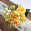 Flores decorativas grinaldas o modelo EST em 2022 1 Bunco de 5 grandes cabeças de cabeça artificial Peony Rose Flower Camellia Silk Fake usada para DIY ho