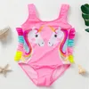 Barn badkläder flickor i ett stycke bikini simning småbarn baby baddräkt tecknad barn kläder baddräkter