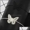 Chokers bohemian kristal kelebek cezalandırıcı siyah dantel boncuklu tava böcek cazibesi kolye kadın ve kızlar için dhseller2010 dhnc1