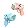 Summer Games Upgrade 23-hole Kids Gatling Bubble Gun Charging Electric Rocket Launcher Wedding Bubble Machine Soap Water Children Bath Toys 15CM