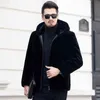 Nowa moda jesień zima Zimowa Faux Furt Mink Kurtka Krótka kurtka Pluszowa puszysta kurtka Mężczyzna Plus Size High Street Overcoat L220801