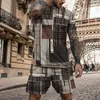 Tracksuits tracksuits van heren sets oversized t -shirt shorts sport pak korte mouw zomer sportkleding 2 -delige man streetwear kleren