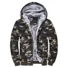 Survêtements pour hommes Hommes Veste à capuche légère Manteau Pull en polaire Camouflage Zipper Sweat à capuche d'hiver Chaud Laine Trench BrownMen's