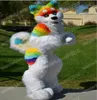 Kerst Rainbow Husky Dog Mascot Costuums Hoogwaardige stripkarakter Outfit Pak Halloween Outdoor Theme Party Volwassenen Unisex Dress