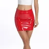 UKCNSEP PUレザースカート光沢のあるミニ女性スカート210306