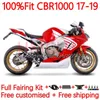 OEM Body +zbiornik dla Honda CBR 1000 CBR1000 RR CC 1000cc 17-19 Bodywork 13NO.61 CBR1000CC CBR1000RR 17 18 19 CBR 1000RR 2017 2018 Forma wtryskowa Fairing Red Silver