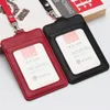 Card Holders Holder Work Name PU Leather Business ID Badge Lanyard CaseCard