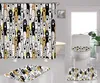 3d Cartoon Cats Pattern Bathroom Curtain Shower Set Cute Dinosaur Art Bath Mats For Kids Toilet 1/3/4pc/set 220429