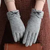 Five Fingers Gloves Warm Women Winter Outdoor Wool Han Edition Sports Riding Thickening Touch-screen Wind Rekawiczki Zimowe Damskie