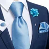 Синий серебряный серебряный пейсли галстуки для мужчин 8 см шириной шелк -галстук карманный квадратный квадратный запонок для брошь рождественские подарки