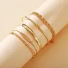 Cross-border Arrival Bracelet Europe And America Creative Simple Chain Ring Set 4-piece Wholesale Bulk Link