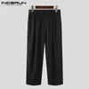 Männer Gerade Hosen Jogger Streetwear Einfarbig Lose Koreanische Mode Casual Hosen Männer 2022 Pantalones Hombre INCERUN S-5XL 0615