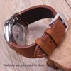 Uhrenarmbänder Italienisches Echtleder Uhrenarmbänder Schwarz Dunkelbraun Herren 18 20 22 mm Weiches Vintage-Bandband Metall-Dornschließe ZubehörWatch Hel