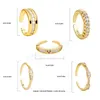 Модный CZ Циркон Золотой цвет открытые кольца для женщин роскошные хрустальные каменные обручальные кольца обручальные кольцо.