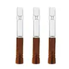 98mm Portable Walnut Glass Smoking Pipes Detachable Wood Mouthpiece Pocket Hand Pipe Wooden Mouth Filter Tip Tobacco Herb Cigarette Holder Smoke Accessory ZL1036