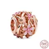 925 charme de prata FIT PANDORA PANDMOS BACELETO PINK Pink Heart Flor Balão Infinito Love Charmes Ciondoli Diy Fine Jewelry