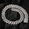 Erkek Altın Küba Bağlantı Zinciri Kolye Yüksek Kaliteli Buzlu Zincirler Hip Hop Bling Bling Moissanite Zincir Kolye Takıları 20mm