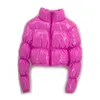 kruppierte silberne pufferjacke