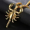 Pendentif Colliers 3 Couleurs Hommes Femmes Hip Hop Bijoux En Acier Inoxydable Scorpion Longue Chaîne Or Couleur Scorpion Collier Pour MensPendant