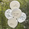 5pcs White Engagement Balloons Engagement Party Decorations She Said Yes Balloons Confetti Balloons Engagement Party Decorations