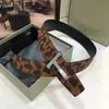 T. High Quality Designer Belts Men Clothing Accessories Business Belt Men's Big Buckle Fashion Leopard Print Leather Belts With