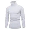 Tröjor Klassiska Casual tröjor för män med 7 färger ribbad sköldpaddshals-tröjor Långärmad massiv tröja för höst och vinter M-3XL