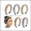 Headbands Hair Jewelry Crystal Stone Headband Retro Hoop Natural Healing Sponge Leopard Print Hand Bands Woman Fashion Band Accessories Drop